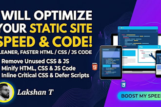 clean up static website code and speed up HTML CSS javascript