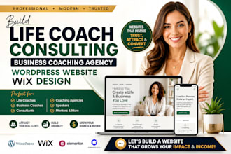 build lifecoach consulting business coaching agency wordpress website wix design