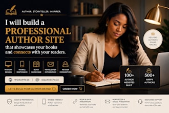 build author website book author politics website ebook in wordpress squarespace