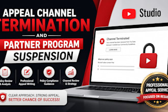 appeal youtube channel termination and ypp partner program suspension