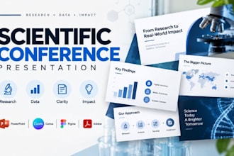 design scientific conference slides, research presentation, academic PPT