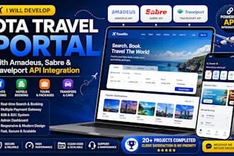 develop an ota travel portal with amadeus sabre and travelport API integration