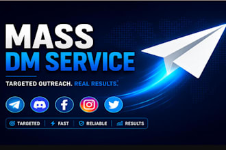 provide instagram mass dm telegram mass dm facebook, twitter dm discord mass dm