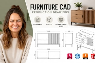 furniture cad, furniture production drawing, autocad manufacturing drawings plus