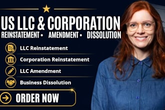 do US llc or corp reinstatement amendment dissolution