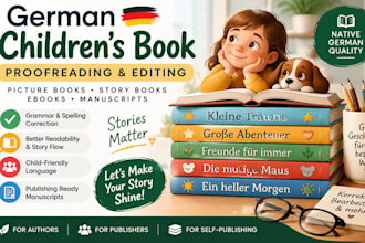 proofread german author manuscripts, ebooks and fiction stories professionally