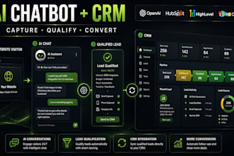 build an ai chatbot and connect it to your CRM hubspot gohighlevel zoho for you