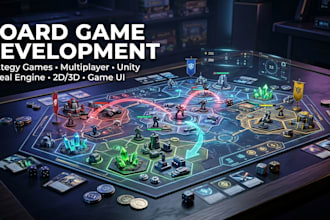develop board game, card game, ludo, chess and multiplayer game in unity and co