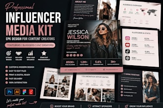 design influencers media kit epk for content creators youtubers bloggers and ugc