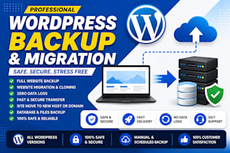 backup and migrate your wordpress website safely and securely