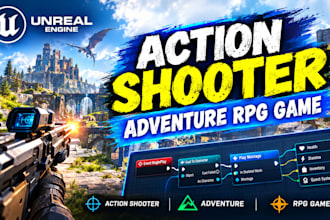 develop multiplayer first person shooter with unreal blueprint, prototype, ue5