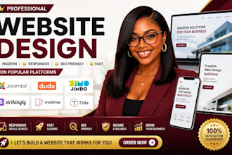 design professional website on joomla, duda, jimdo, strikingly, mobirise, tilda