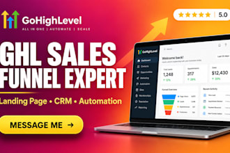 gohighlevel landing page, ghl website design, go high level sales funnel ghl crm