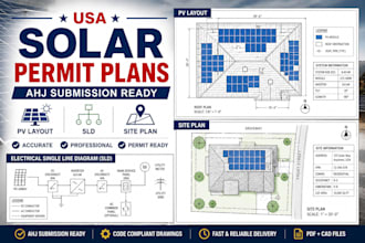 prepare ahj submission solar plan sets with pv layout, sld and site plans