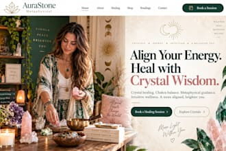 design squarespace crystal healer metaphysical website