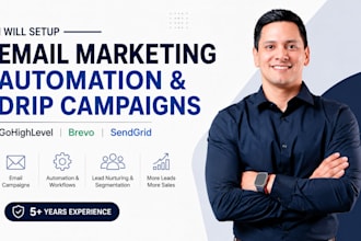 setup gohighlevel email marketing, brevo, sendgrid automation and drip campaigns