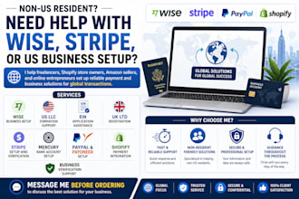 create paypal business account, wise, stripe, skrill, payment gateway