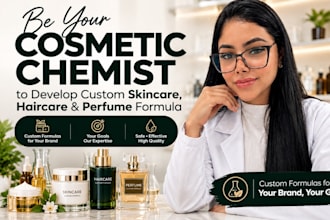 be yr cosmetic chemist to develop custom skincare haircare and perfume formula