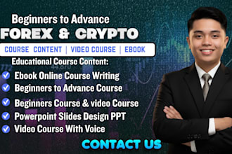 write forex and crypto trading content, ebooks and course materials