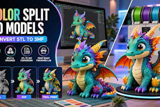 color split 3d models, design multicolor model, convert stl to 3mf for bambu lab