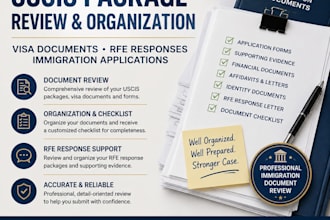 review uscis immigration packages, visa documents and rfe responses