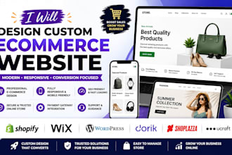 design custom ecommerce website on shopify wix wordpress dorik shoplazza ucraft