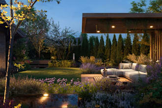 design 3d backyard landscape with garden patio pool terrace deck rendering