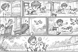 create a professional cartoon and animated series storyboard
