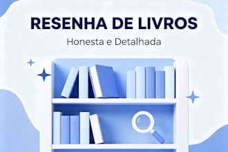 escrevo resenha detalhada e honesta do seu livro