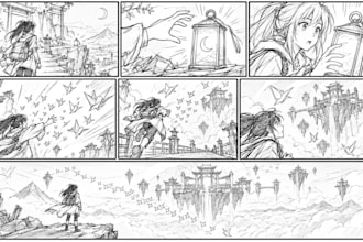 create anime storyboard and character animation storyboard