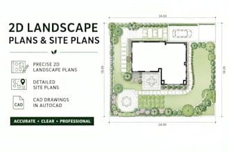 create precise 2d landscape plans, site plans and cad drawings in autocad
