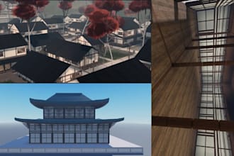 build custom roblox city map, terrain and japanese environment