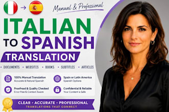 translate italian to spanish document website book and subtitles