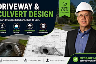 design driveway culvert roadside drainage plans hydraulic calculation for permit