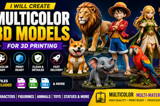 design 3d multicolor models, toys, figures 3d print model 3mf stl file bambu ams