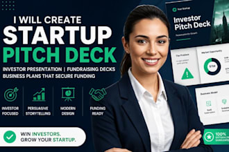 create startup pitch deck investor presentation fundraising decks business plans