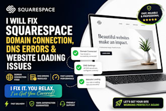 fix squarespace domain connection, dns errors and website loading issues