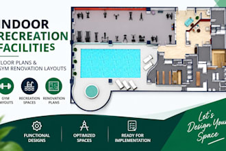 design indoor recreation facilities with floor plans and gym renovation layouts