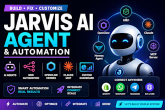 custom jarvis ai agent, shopify, jarvis ai assistant, n8n hermes ai claude mcp