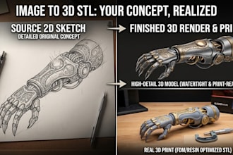 convert image to 3d stl model for 3d printing  2d to 3d stl file
