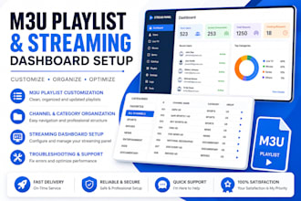 customize m3u playlists and configure your streaming dashboard