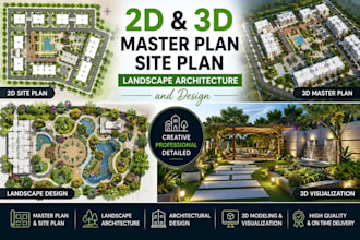 do 2d 3d master plan, site plan,landscape architect, and design