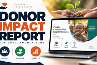 prepare donor impact report slides, nonprofit presentation for small foundations