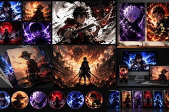 create anime thumbnails, youtube thumbnails and manga covers