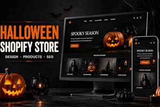 halloween shopify store, halloween ecommerce store, halloween product upload