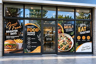 design storefront window graphics shopfront signage and business branding design