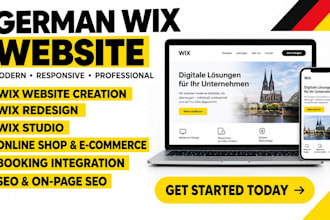 design german wix website, wix website design, redesign wix website wix studio