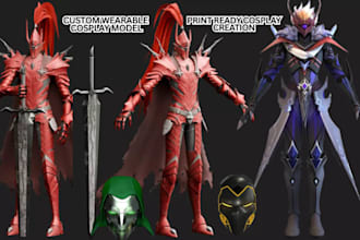 design wearable cosplay 3d model eva foam cosplay armor anime cosplay mask print