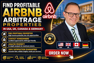find airbnb arbitrage property in US, UK canada and gemany