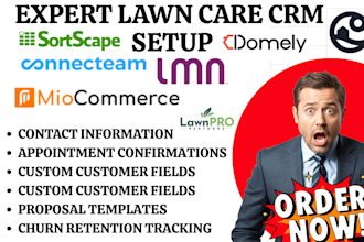 setup lawn care crm sortscape connecteam  miocommerce lmn dotimely lawnpro check